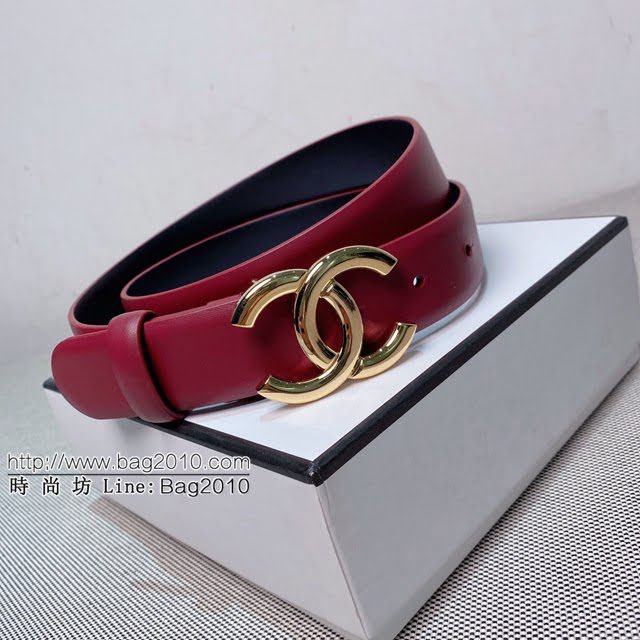 Chanel女士皮帶 香奈兒雙C時尚腰帶  jjp1895